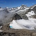 herrlicher Ausblick vom Mettelhorn!
in der Bildmitte über dem oberen Ende des Hohlichtgletschers mit dem malerischen Gletscherseeli, das Platthorn ...