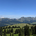 Blick über Brisizimmer und Thurtalerstofel zum Alpstein
