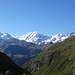 Monte Rosa, Liskamm, Zwillinge und Breithorn sind zu sehen