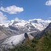 Aufstieg zur Bovalhütte, Blick auf den Morteratschgletscher und den Piz Palü im Hintergrund