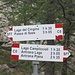 <b>Il segnavia indica che per il Lago del Cingino occorrono ancora 1 h e 30 min di cammino: già, ma per i podisti! Qualcuno ha corretto scrivendo 2 h e 30 min; secondo me il tempo corretto è 1 h 50 min.</b>