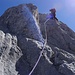 Die zweite Seillänge hinauf auf den Gipfelgrat
