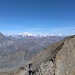 links der Mitte der Mont Blanc (4810m), ganz rechts l´Aouillie