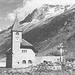 Die Kirche der alten Göscheneralp nach dem Beginn der Bauarbeiten. (Quelle: Emanuel Müller/Reto Gamma, Hochspannung, Altdorf 1982)