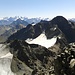 Aussicht in die Bernina, Piz Julier, Piz Calderas und Monte Disgrazia