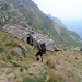 Tag 67: Bissl Steilgras beim Abstieg nach Fondo Valchiusella.