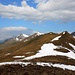 auf dem Grat über Mittagspitz (ganz rechts), Cunggel (Bildmitte hinten) zum Ratoser Stein (links hinten)