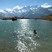 Bain dans le lac de Kreuzboden (2400m - 12°). Brr...