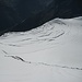 Blick aus dem Windjoch auf den Hohbalmgletscher mit der Normalweg-Spur.