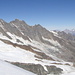 Panorama: links Gipfel des Allalinhorn, rechts davon die Mischabelgruppe