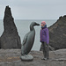 das Denkmal des letzten "Nord-Pinguins" in Tourinettengröße