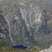il lago di Antrona ed il versante della montagna che franando ha formato lo sbarramento della valle
