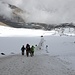 <b>In discesa sulla pista del ghiacciaio Bildstockferner verso la Station Eisgrat (2850 m).</b>