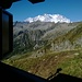Panoramica sul Monte Rosa aprendo le finestre del bivacco.