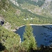Lago di Antrona. A destra si vede la cascata del Sajont
