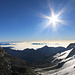 Blick vom Zwischbergenpass aufs italienische Nebelmeer