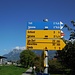 Wegweiser Bahnhof Igis, auch hier gibt es alpine Routen