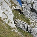 Die kurze Kletterstelle (I) unterhalb einer Felsscharte