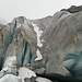 Am Gletscher angekommen. Ein paar Meter links ging es dann bequem auf's Eis.