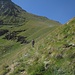 Ormai in vista del pianoro antistante l' Alpe Bomplan