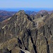 Gipfelaussicht nach Nordwesten vom Gerlachovský štít (2654,4m) zum Vysoká (2547,2m) und Rysy (2503,0m).