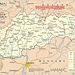 Karte der Slowakei mir eingezeichneter Lage des Landeshöhepunktes Gerlachovský štít (2654,4m) nahe der Grenze zu Polen.
