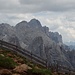 Il Catinaccio da vicino all'inizio della discesa verso il rifugio Alpe di Tires