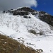 Blick zurück zum Tschajetuhorn, gut sichtbar das Abstiegscouloir