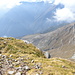 Blick N auf den Sattel, den wir von der <em>Alp Bardughè</em> aus aufgestiegen sind. Die Alp ist in der Mitte des Bildes erkennbar.