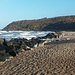 Der Weststrand, die Steine sind zum Küstenschutz leider notwendig, schön sind sie aber nicht