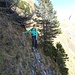 The awkward spot in the traverse through the east face below P. 2043.
