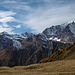 Descente sur l'Alpe Ciamporino, à droite le Monte Leone