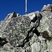 Rückblick vom Steinmann auf die Abkletterstelle vom Gipfel