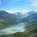 Aussicht vom Col des Roux auf den Stausee