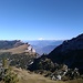 immer noch am Col de Bellefont: in der Mitte der ca 80km entfernte Mont Blanc