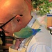 Michele e il pappagallino :simbiosi perfetta... 