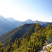 Im Aufstieg, Blick nach Westen, Zugspitzmassiv und Wörner links der Bildmitte, rechts die Soiernspitze