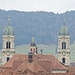 Die Doppeltürme der Klosterkirche Einsiedeln.