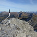 Beim Gipfelsignal auf der Hinderi Spillgerte: rechts Rothorn, darüber hinterer Niesengrat und Fründenhorn bis Eiger, links Tierlauf- und Wiriehorn, darüber vorderer Niesengrat
