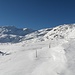 Hinten links mein Ziel, das Strätscherhorn 2556müM. Viel Schnee im Gelände hatte es nicht, deshalb ging ich auf dem Sommerwanderweg da lag am meisten Schnee