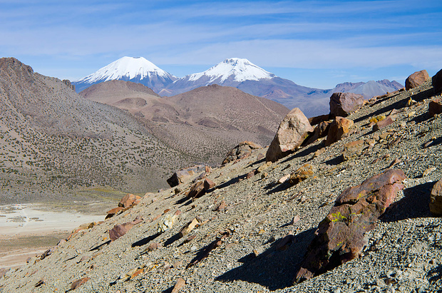Immer wieder die Twins im Blick - Parinacota und Pomerape