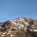Lütispitz Südflanke, von der Alp Risi aus gesehen - die Aufstiegsroute ist vorgezeichnet
