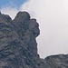 Il suggestivo profilo del Croch sulla cresta sud del Piz Castel