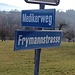 Kreuzung Medikerweg/Frymannstrasse: Ausgangspunkt für den Staatswaldpfad.