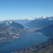 das obere Ende des Thuner Sees, Interlaken und der Brienzersee
