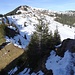 erster nennenswerter Schneekontakt bei der Umgehung des Rotspitzes auf der Westseite
