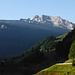 Early morning at Wägitalersee. The Mutteristock summit is straight ahead, but 1400 m higher.