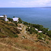 Sewanawank (Sevanavank) - Ausblick nahe der Kirche Surb Arakelots ("Heilige Apostel") in etwa südöstliche Richtung, in welche sich der Sewansee weit erstreckt. Links der Bildmitte ist auch das Gästehaus der Armenischen Autorenvereinigung zu sehen.