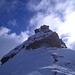 Abstieg vom Gipfelkopf; lässt sich auch mit den Skis an den Füssen bewältigen