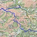 Routenverlauf: weitläufiger Aufstieg, kurze Abfahrt<br /><br />Quelle: Swiss Map online